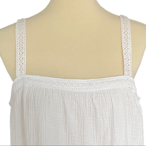 SOLD NWT Magaschoni White Cotton Gauzy Crocheted Strap Tiered Maxi Coverup - Picture 12 of 16